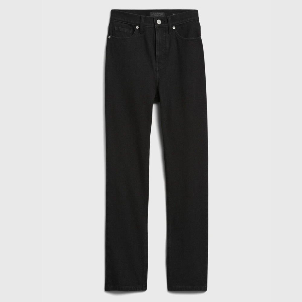 Banana Republic Premium Denim Ultra High Rise Slim Fit Black Jeans 30 Long